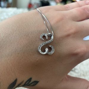 Open heart diamond necklace